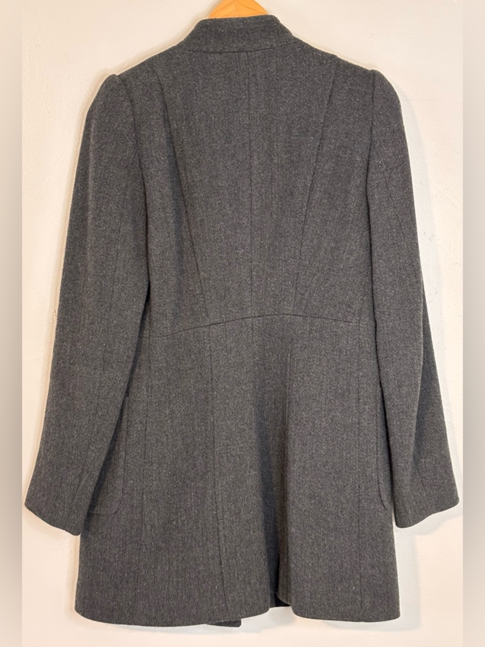 Zara Woman Gray Wool-Blend Double Breasted Pea Coat Women’s Size Medium - Picture 2 of 9